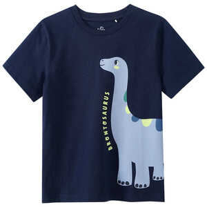 Jungen T-Shirt mit großem Dino-Print DUNKELBLAU