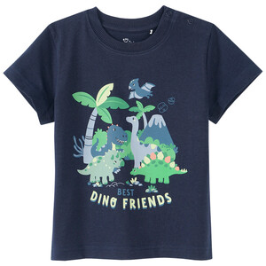 Baby T-Shirt mit Dino-Motiven DUNKELBLAU