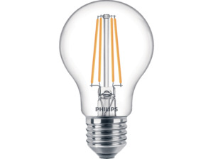 PHILIPS LED Lampe E27 ersetzt 60W warmweiß, Transparent