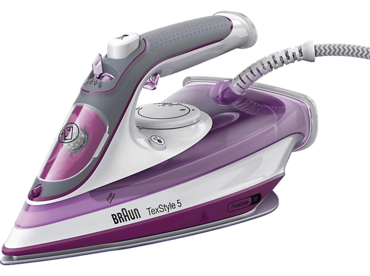 Bild 1 von BRAUN TexStyle 5 SI 5037 VI Dampfbügeleisen (2700 Watt, Keramiksohle, SuperCeramic), Violett/Weiß