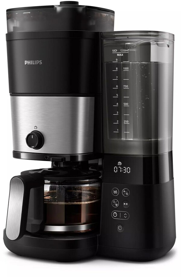 Bild 1 von HD7900/01 All in 1 Brew Kaffeeautomat mit integrierter Kaffeemühle schwarz/silber