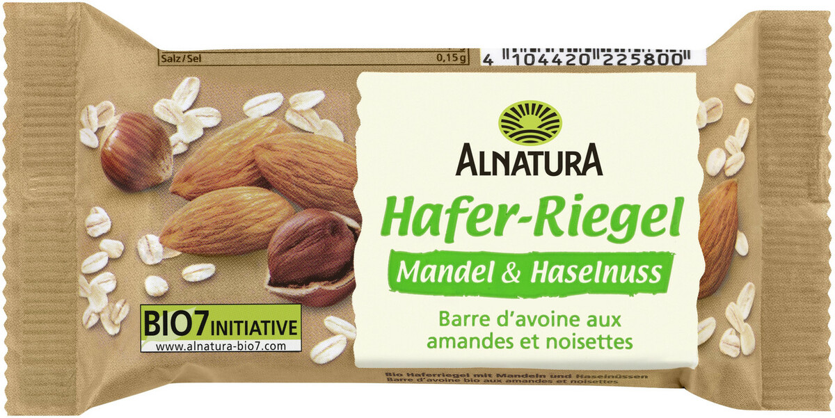 Bild 1 von Alnatura Bio Hafer-Riegel Mandel & Haselnuss 60G