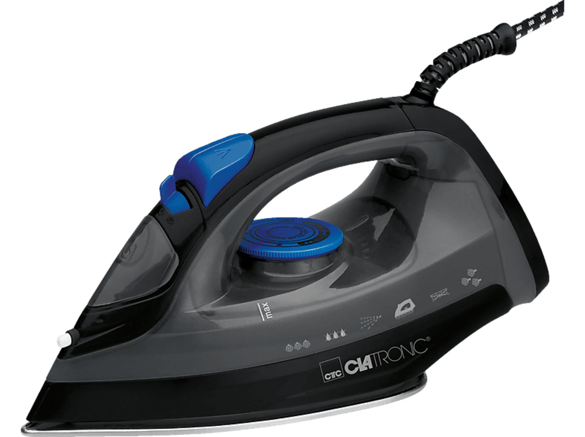 Bild 1 von CLATRONIC DB 3703 Dampfbügeleisen (1800 Watt, Edelstahl), Schwarz/Blau