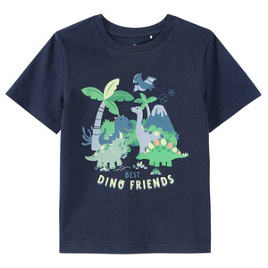 Jungen T-Shirt mit Dino-Print DUNKELBLAU