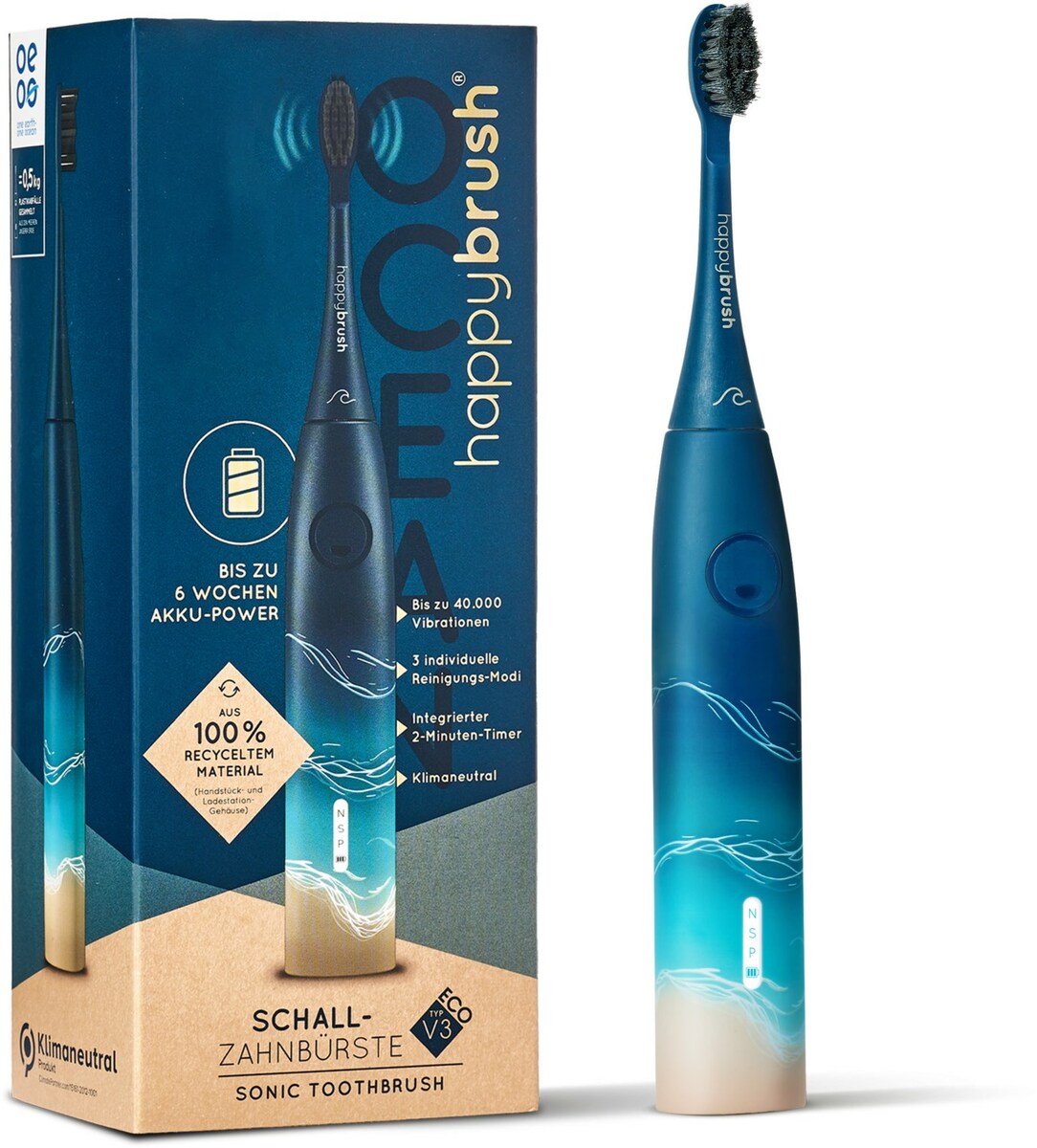 Bild 1 von ECO VIBE 3 Starterkit Ocean Schallzahnbürste
