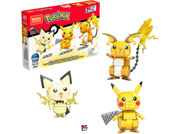 Bild 1 von MEGA CONSTRUX Mega Construx Pokémon Trio (Pichu, Pikachu, Raichu) Bausatz Mehrfarbig, Mehrfarbig