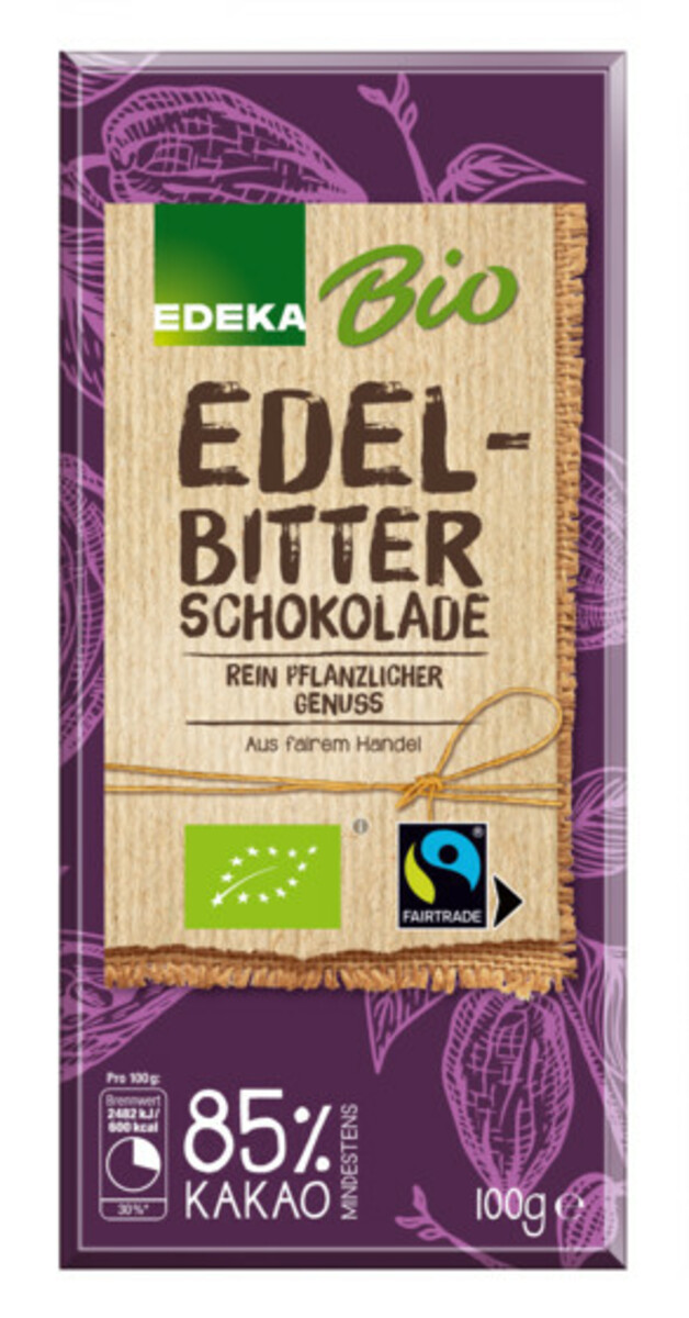 Bild 1 von EDEKA Bio Edelbitterschokolade 85% 100G