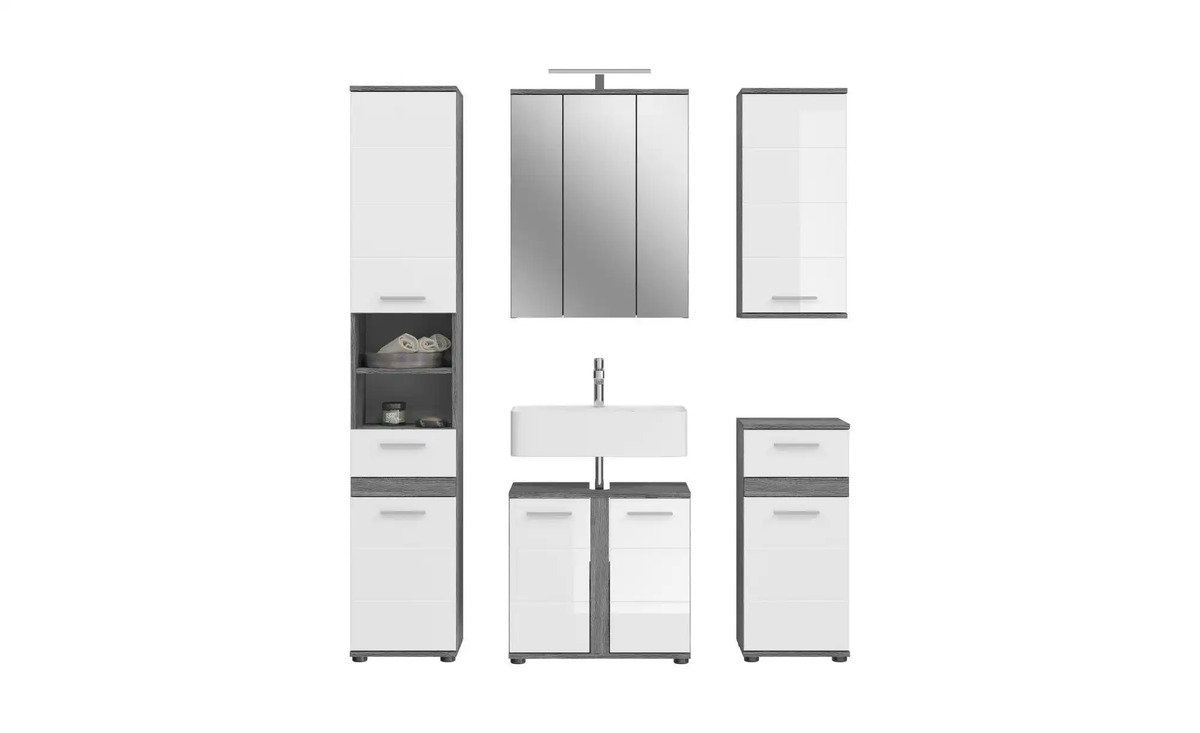 Bild 1 von Badkombination ¦ weiß ¦ Maße (cm): B: 164 H: 191 T: 34 Badezimmer > Komplett-Badkombinationen - Sconto