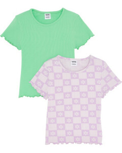 T-Shirts Rippstruktur, 2er-Pack, Y.F.K., grün