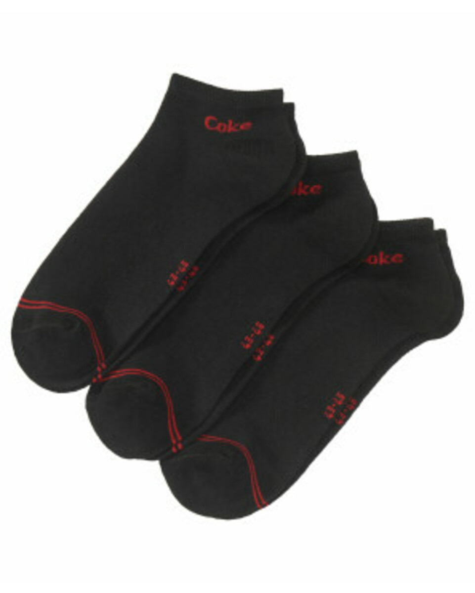 Bild 1 von Coca Cola Sneakersocken, 3er-Pack, Coca Cola, schwarz