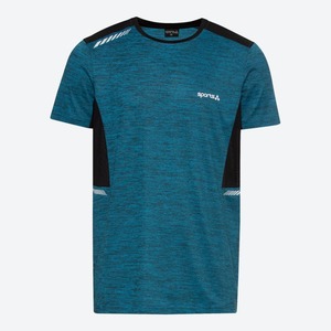 Herren-Funktions-T-Shirt in Melange-Optik, Blue