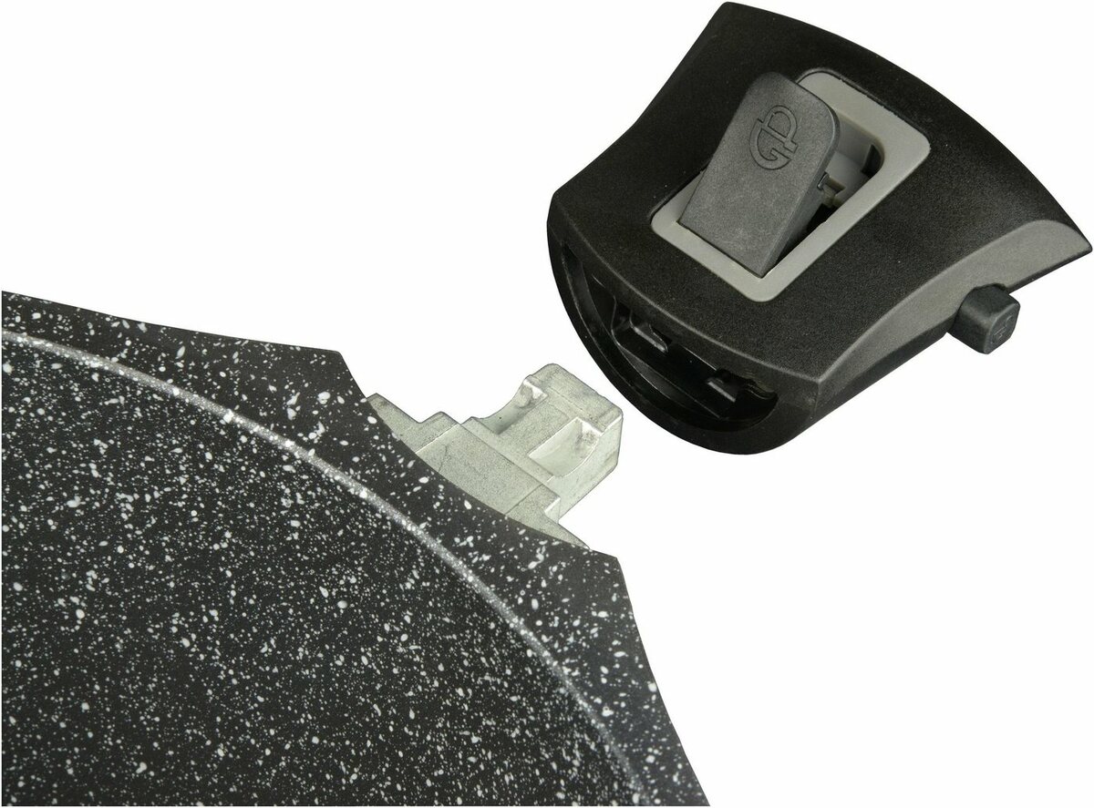 Bild 1 von GSW Topf-Set Easy Click, Aluminiumguss (Set, 7-tlg., Kochtopf 20/24 cm, 1 Stielkasserolle 16 cm, 1 Bratpfanne 24 cm), Induktion, Schwarz