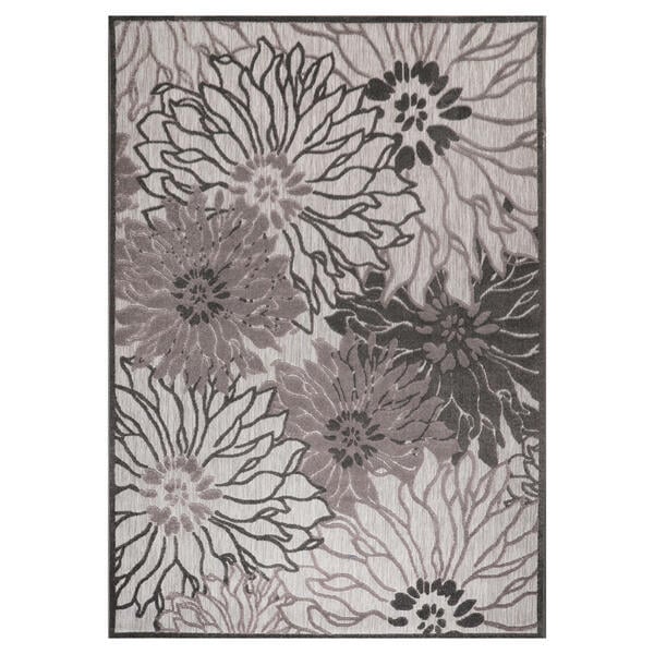 Bild 1 von Novel Läufer Floral, Grau, Hellgrau, Textil, Blätter, rechteckig, 80x200 cm, Oeko-Tex® Standard 100, pflegeleicht, Teppiche & Böden, Teppiche, Teppichläufer