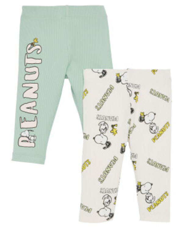 Bild 1 von Peanuts Leggings, 2er-Pack, Peanuts, hellgrün