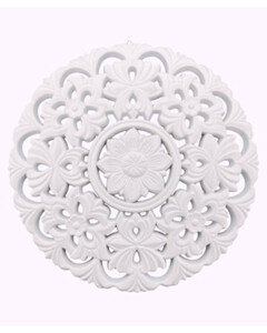 Wanddeko Ornament, Ø ca. 30 cm, weiß