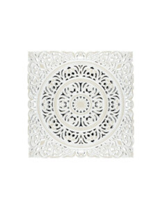 Wanddeko Ornament, ca. 38 x 38 cm, weiß