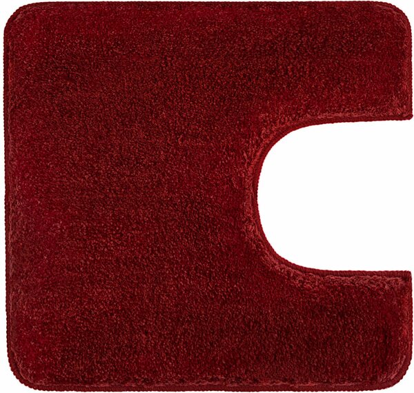 Bild 1 von Badematte Meadow Kleine Wolke, Höhe 30 mm, rutschhemmend beschichtet, fußbodenheizungsgeeignet, Polyester, quadratisch, WC Vorleger mit Ausschnitt, Badteppich, Uni Farben, Rot