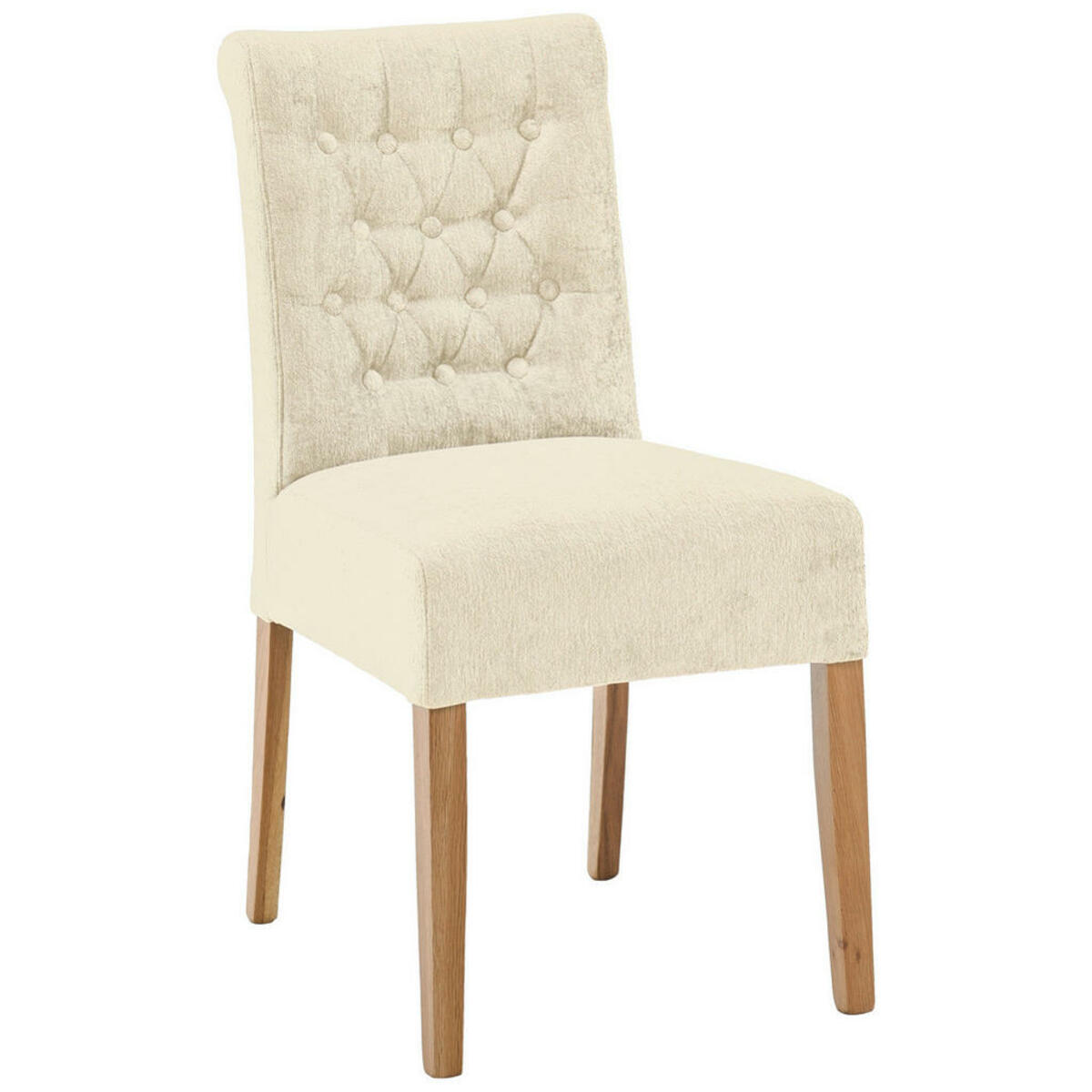 Bild 1 von Cantus Stuhl, Creme, Eiche, Holz, Textil, Eiche, massiv, eckig, 46.5x91x65 cm, Fsc, Stoffauswahl, Esszimmer, Stühle, Esszimmerstühle