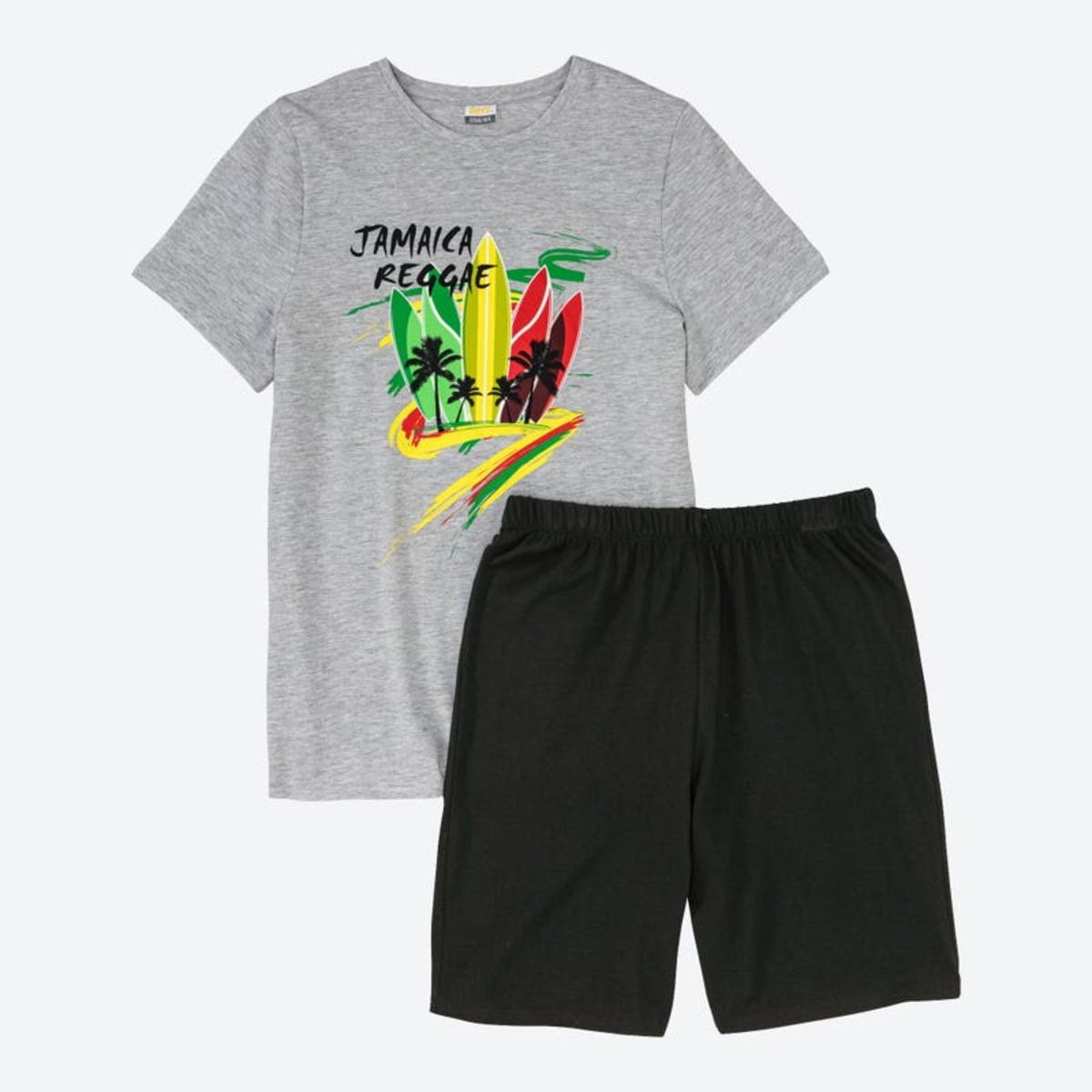 Bild 1 von Jungen-Shorty mit Jamaica-Frontaufdruck, 2-teilig, Gray