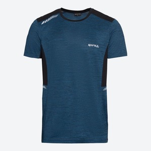 Herren-Fitness-T-Shirt mit Mesh-Einsätzen, Dark-blue