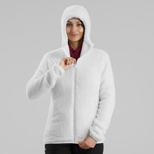Fleecejacke Damen warm Winterwandern - SH500 Weiß
