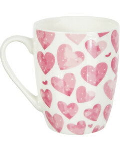 Tasse Herzen, verschiedene Designs, ca. 260 ml, rosa