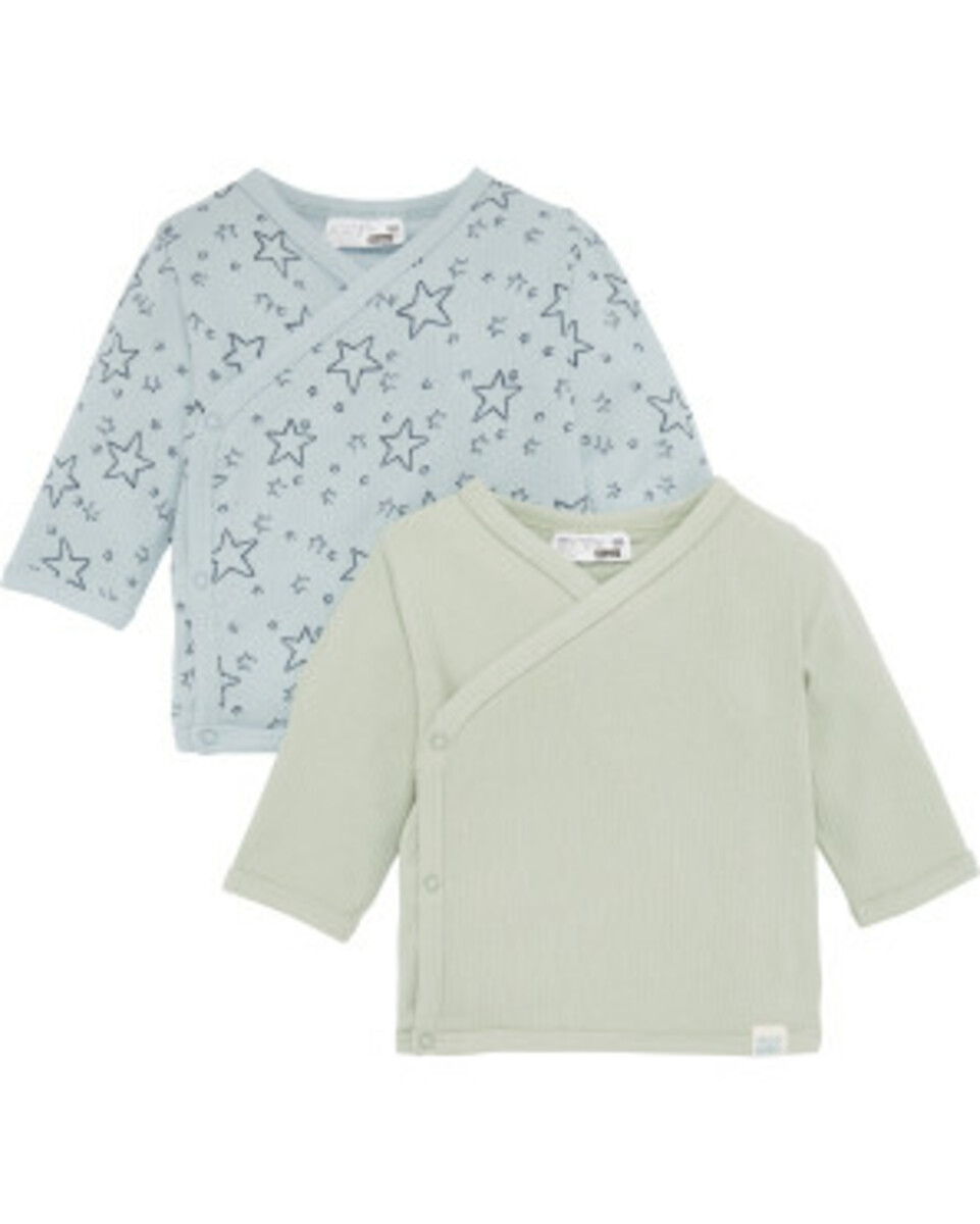 Bild 1 von Newborn Wickelshirts aus Baumwolle, 2er-Pack, Ergee, hellblau