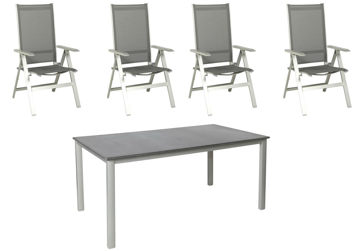 Bild 1 von Gartengarnitur 5-tlg. Urban Aluminium / Textil, Graphitfarben, Schwarz, Schieferfarben, Platinfarben