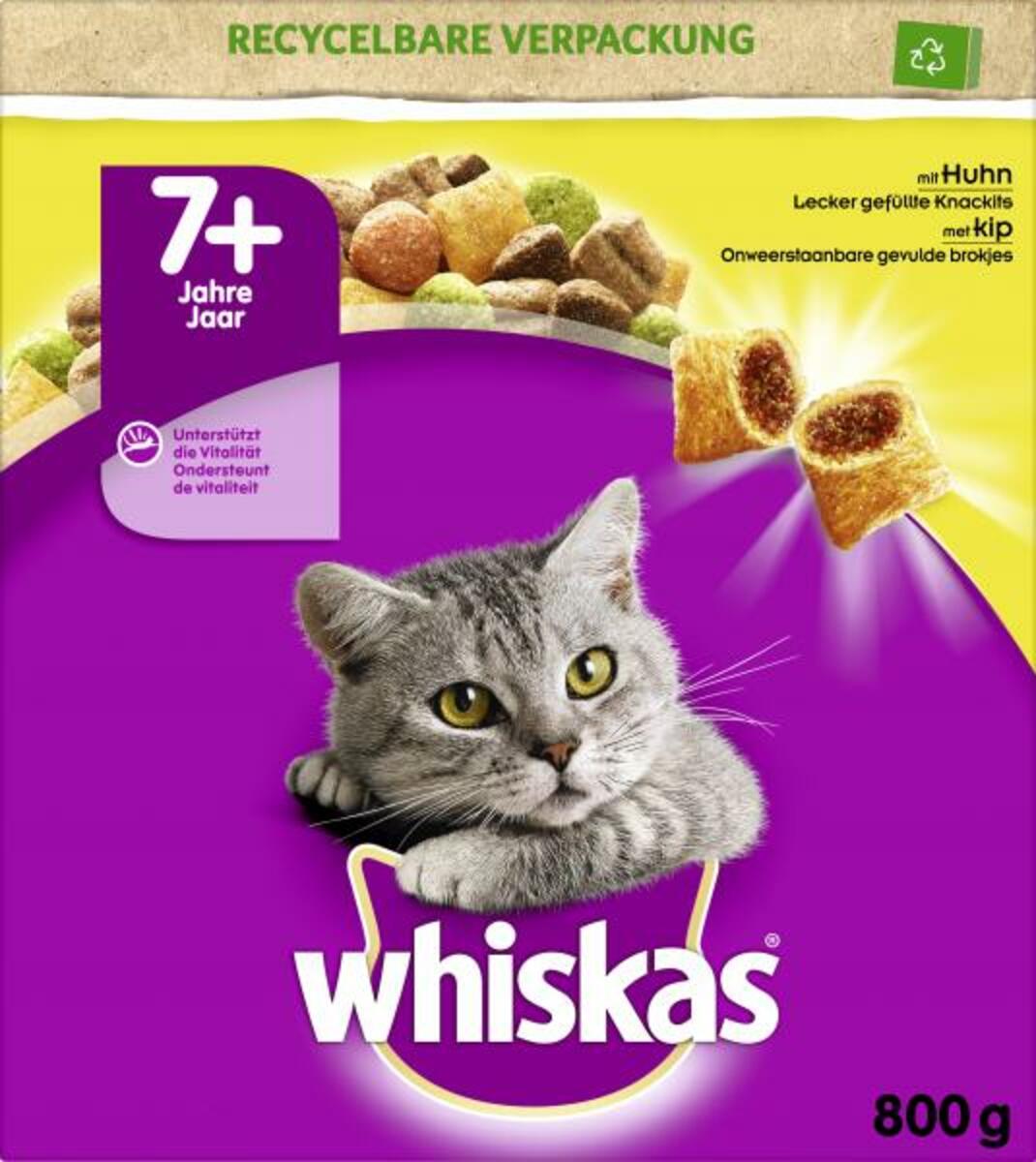 Bild 1 von Whiskas 7+ lecker gefüllte Knackkits mit Huhn