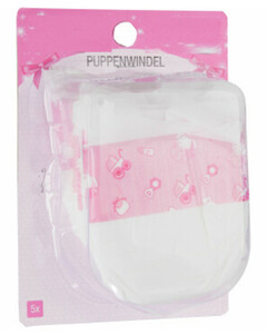 Puppenwindeln, 5er-Pack, pink