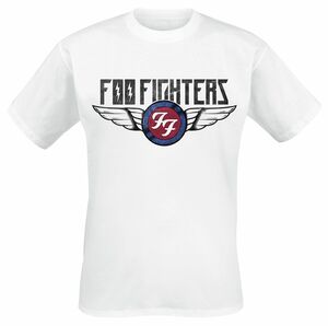 Foo Fighters T-Shirt - Flash Wings - S bis XXL - für Männer - Größe L - weiß  - Lizenziertes Merchandise!