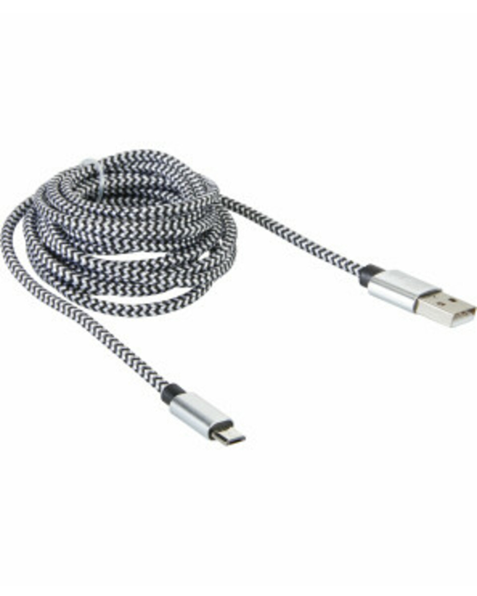 Bild 1 von Lade- und Datenkabel, 2m, Micro-USB, weiß