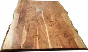 SIT Tischplatte, aus Massivholz Akazie, mit Baumkante, Beige
