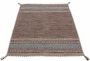 Bild 1 von Teppich Kelim Azizi, carpetfine, rechteckig, Höhe: 5 mm, Baumwolle, Wendeteppich mit Fransen, Wohnzimmer, Braun