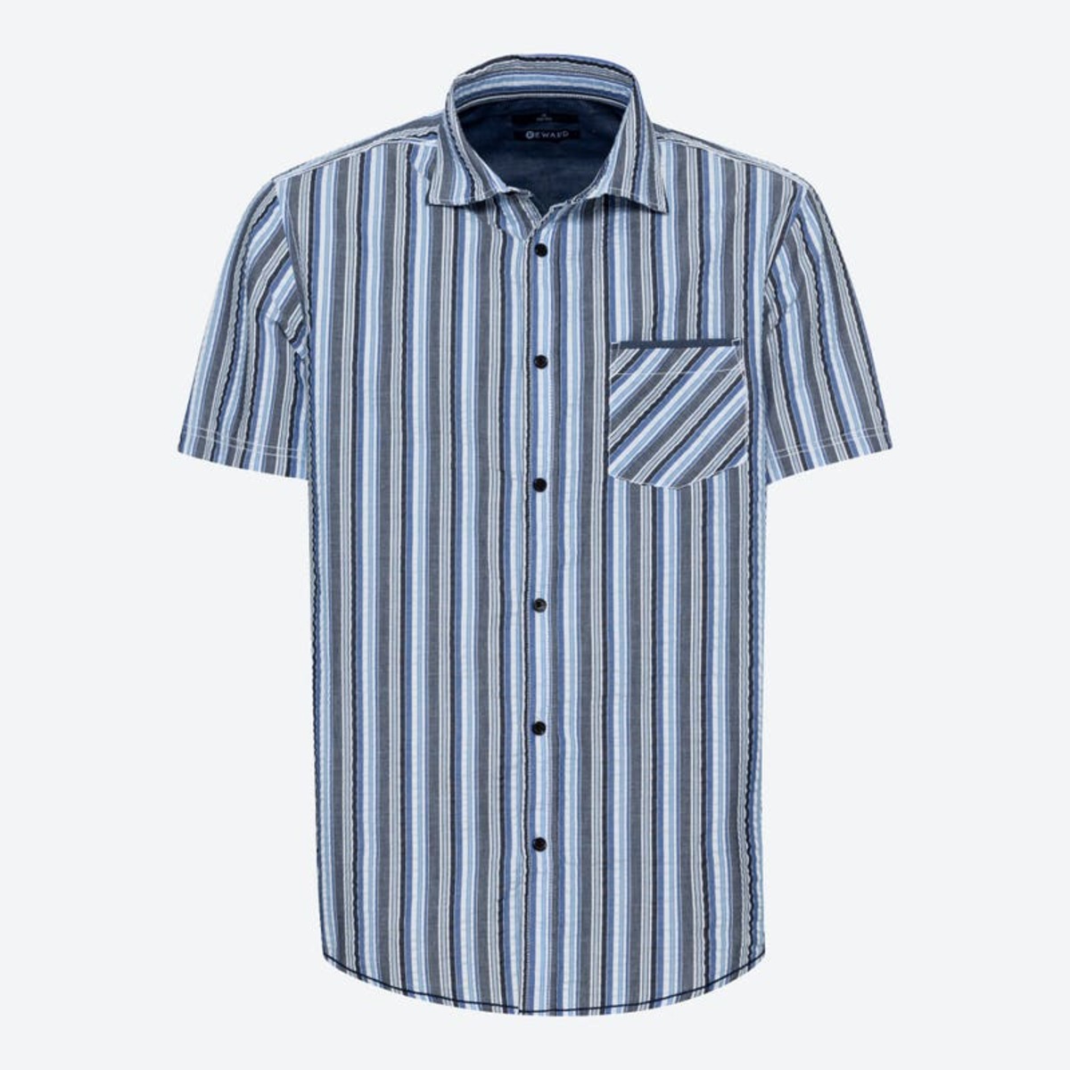 Bild 1 von Herren-Seersucker-Hemd mit Längsstreifen, Blue