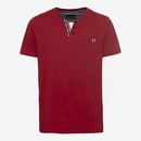 Bild 1 von Herren-T-Shirt mit Henley-Kragen, Dark-red