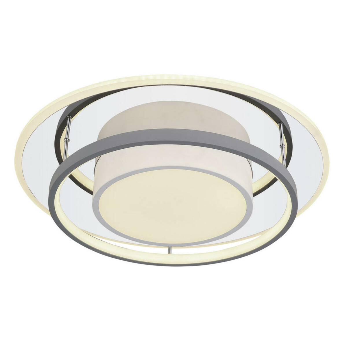 Bild 1 von Globo Led-Deckenleuchte, Grau, Opal, Weiß, Metall, Kunststoff, G, 10.5 cm, Stufenschalter, Farben fixierbar, Farbtemperaturwechsler, Lampen & Leuchten, Innenbeleuchtung, Deckenleuchten