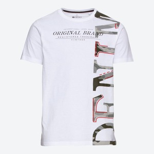 Herren-T-Shirt in Denim-Design, White