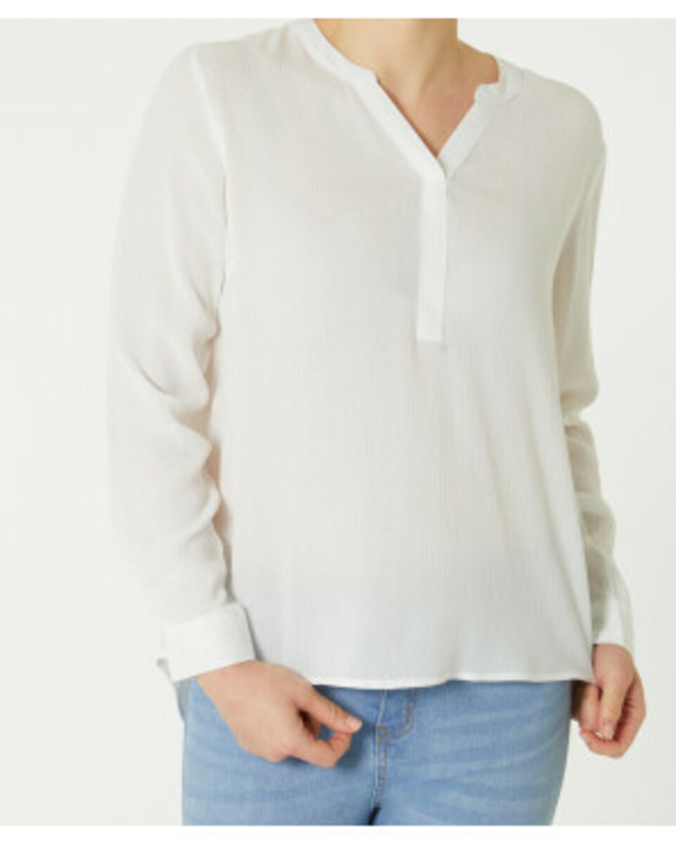 Bild 1 von Viskose-Bluse, Janina, Y-Ausschnitt, offwhite