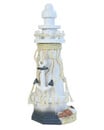 Bild 1 von Deko-Leuchtturm mit Muscheln, ca. 8 x 21 cm, grau