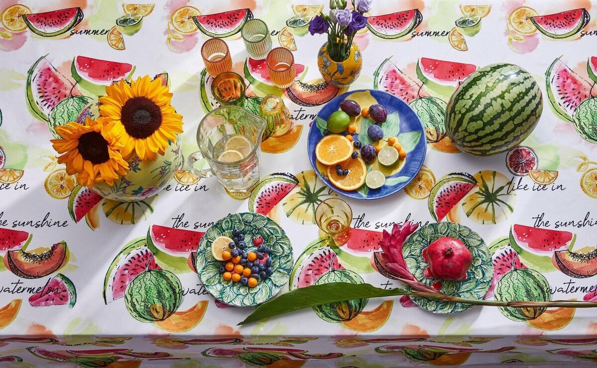 Bild 1 von APELT Tischläufer 7187 SUMMER GARDEN, Sommerdeko, Sommer (1-tlg), Digitaldruck, Bunt|gelb|grün|weiß