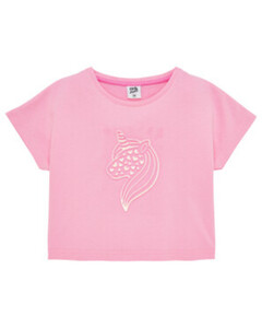 Einhorn T-Shirt, Kiki & Koko, cropped, neon rosa