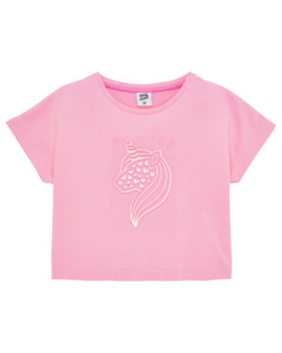 Bild 1 von Einhorn T-Shirt, Kiki & Koko, cropped, neon rosa