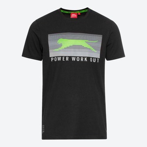Herren-Funktions-T-Shirt mit großem Logo-Druck, Black