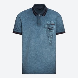Herren-Poloshirt in Oil-Washed-Optik, Dark-blue