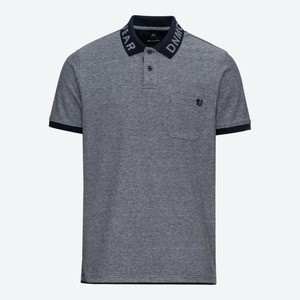 Herren-Poloshirt mit Kontrast-Ärmelabschluss, Dark-blue