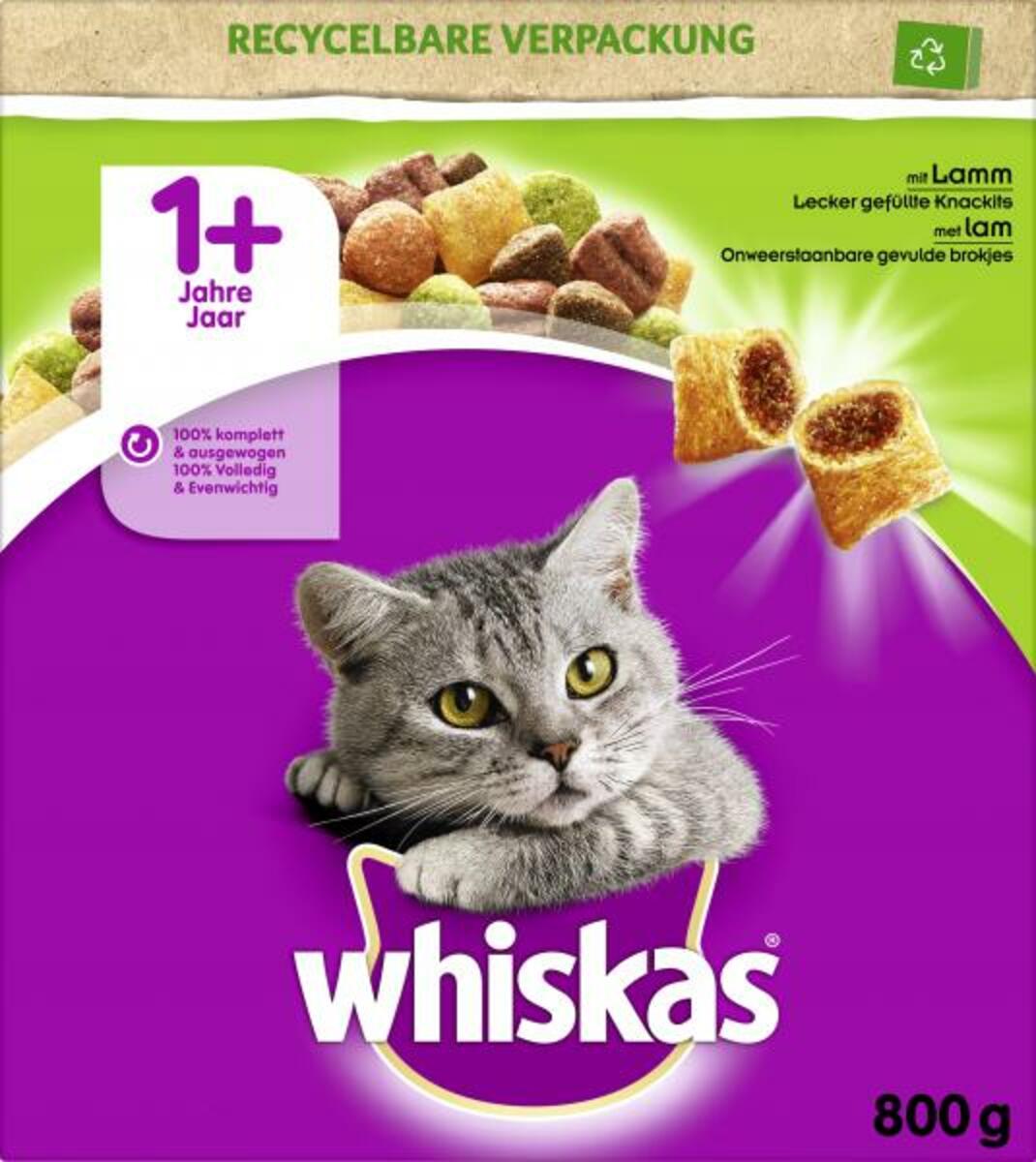 Bild 1 von Whiskas 1+ lecker gefüllte Knackkits mit Lamm