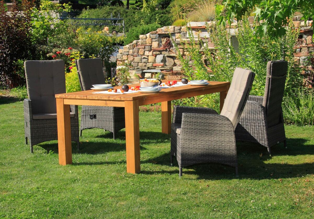 Bild 1 von Gartengarnitur 7-tlg. Ciro Holz/Metall/Textil, Braun, Akaziefarben