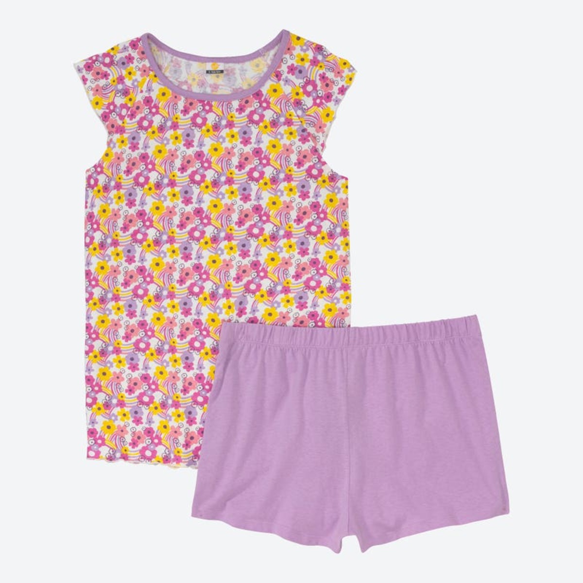 Bild 1 von Mädchen-Shorty mit Blumenmuster, 2-teilig, Violet