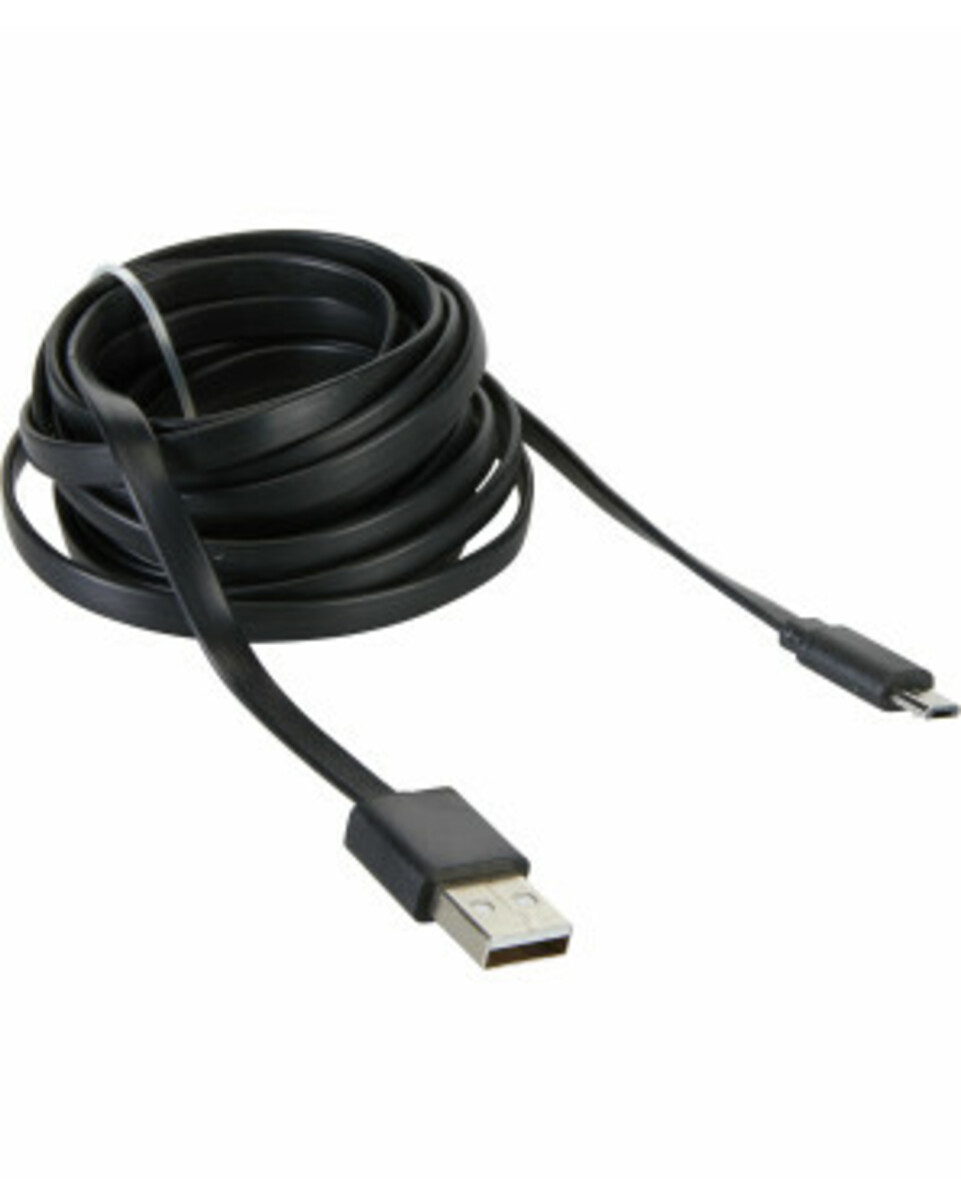 Bild 1 von Lade- und Datenkabel, 3m, Micro-USB, schwarz